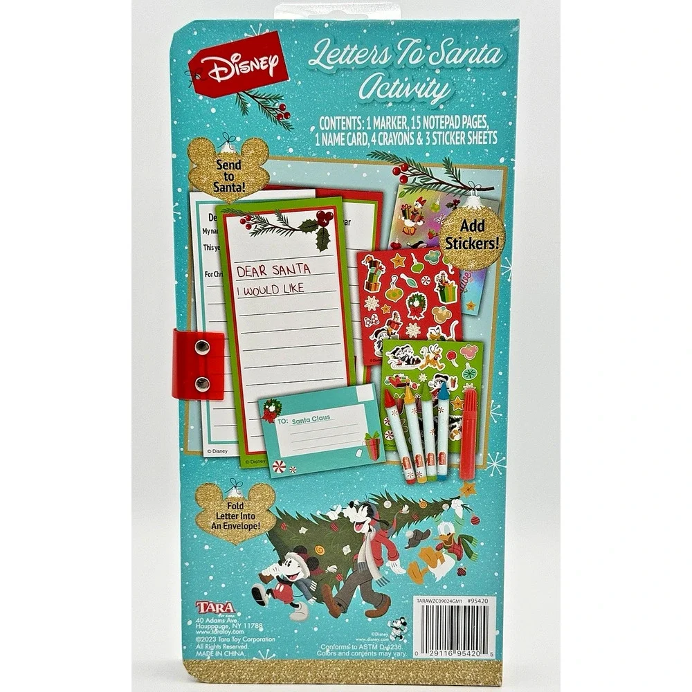 Disney Mickey & Friends Letters to Santa Activity Kit Stickers Crayons Christmas